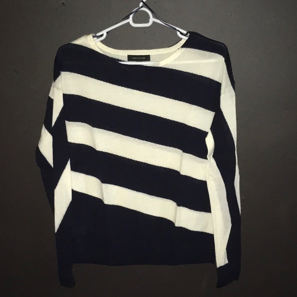 Ann Taylor Sweaters - Slanting Stripe Extra Fine Merino Wool Sweater